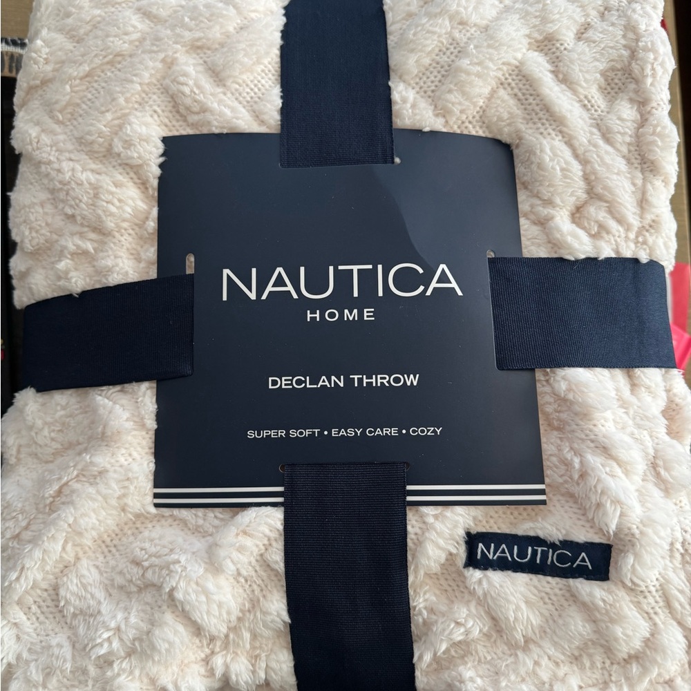 Nautica Cream Textured Throw
